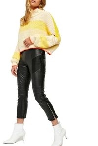 NEW Free People Kaelin faux leather moto leggings